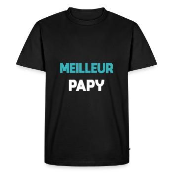 meilleur papy grand-père - T-shirt Premium bio Homme - noir - Devant - Nico (187cm)