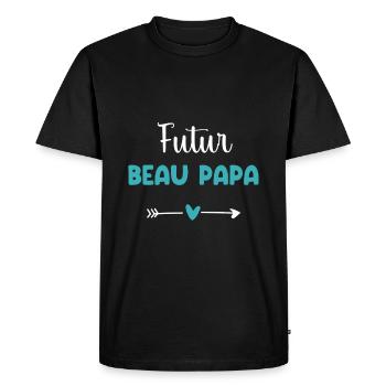 future father-in-law heart step-dad - Men's Premium Organic T-Shirt - black - Front - Nico (187cm)