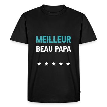 meilleur beau père futur beau père homme beau papa - T-shirt Premium bio Homme - noir - Devant - Nico (187cm)