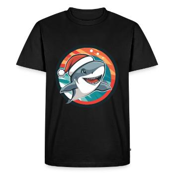 Shark Christmas X-Mas - Men's Premium Organic T-Shirt - black - Front - Nico (187cm)