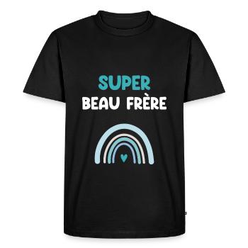 Super Stepbrother Rainbow - Men's Premium Organic T-Shirt - black - Front - Nico (187cm)