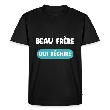beau frère qui déchire cadeau beau frère - T-shirt Premium bio Homme - noir - Devant - Nico (187cm)
