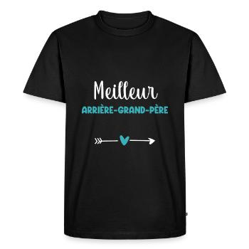 Best Great-Grandpa Heart - Men's Premium Organic T-Shirt - black - Front - Nico (187cm)