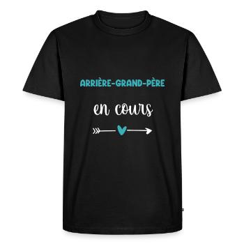 arrière-grand-père en cours coeur - T-shirt Premium bio Homme - noir - Devant - Nico (187cm)