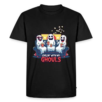 Chillin' With My Ghouls - Men's Premium Organic T-Shirt - black - Front - Nico (187cm)