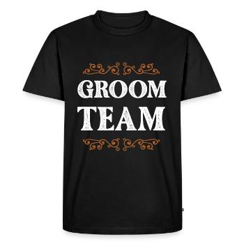Groom Crew - Men's Premium Organic T-Shirt - black - Front - Nico (187cm)