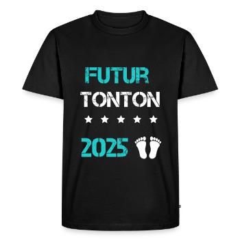 Future uncle 2025 pregnancy announcement - Men's Premium Organic T-Shirt - black - Front - Nico (187cm)