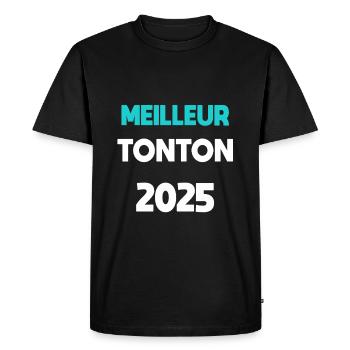 meilleur tonton 2025 cadeau annonce grossesse - T-shirt Premium bio Homme - noir - Devant - Nico (187cm)