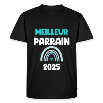 2025 parrain meilleur cadeau annonce grossesse - T-shirt Premium bio Homme - noir - Devant - Nico (187cm)