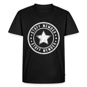 Staff Member - Men's Premium Organic T-Shirt - black - Front - Nico (187cm)