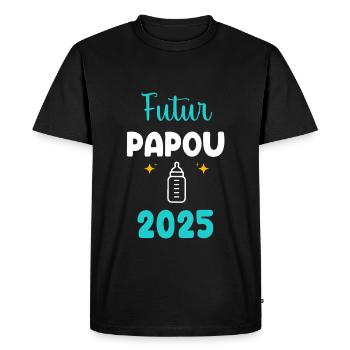 Future Papuan Bottle 2025 Announcement Pregnancy Dad - Men's Premium Organic T-Shirt - black - Front - Nico (187cm)