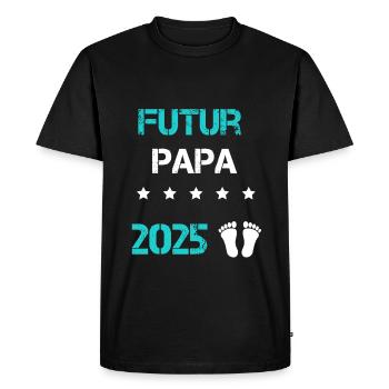 Future dad 2025 pregnancy announcement - Men's Premium Organic T-Shirt - black - Front - Nico (187cm)