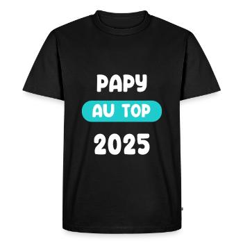 au top 2025 papy cadeau annonce grossesse - T-shirt Premium bio Homme - noir - Devant - Nico (187cm)