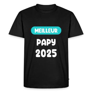 meilleur 2025 papy cadeau annonce grossesse - T-shirt Premium bio Homme - noir - Devant - Nico (187cm)