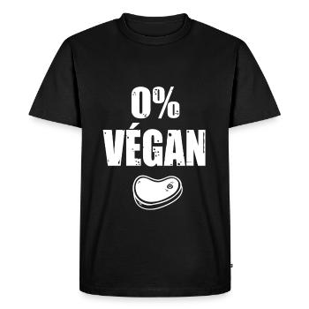 barbecue 0% végan humour drôle bbq - T-shirt Premium bio Homme - noir - Devant - Nico (187cm)