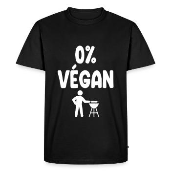 barbecue bbq 0% végan humour - T-shirt Premium bio Homme - noir - Devant - Nico (187cm)
