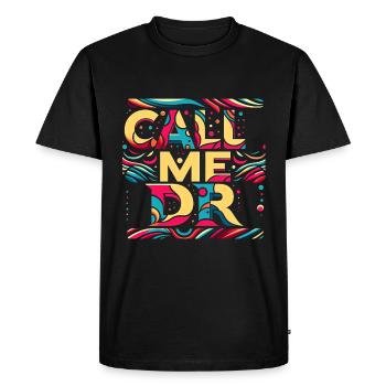 Call Me Dr 35 - Men's Premium Organic T-Shirt - black - Front - Nico (187cm)