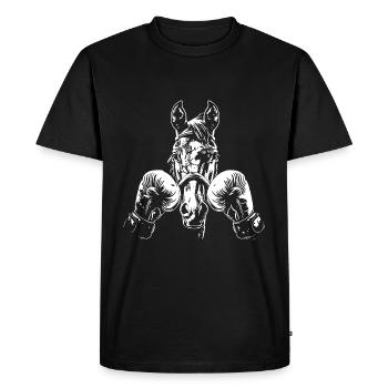 Cheval Boxer Boxe MMA Arts Martiaux - T-shirt Premium bio Homme - noir - Devant - Nico (187cm)