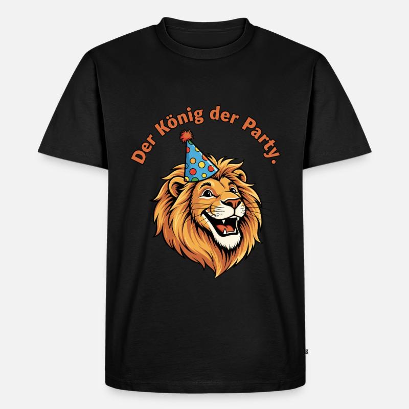 Der König der Party - Männer Premium Bio T-Shirt - Schwarz