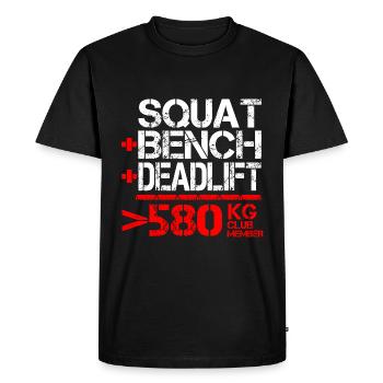 Dynamophilie 580 kg Membre du Club - T-shirt Premium bio Homme - noir - Devant - Nico (187cm)
