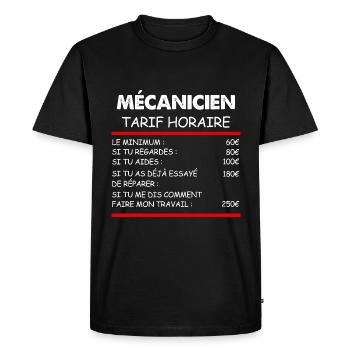 Humour Mécanicien Garage Garagiste - T-shirt Premium bio Homme - noir - Devant - Nico (187cm)