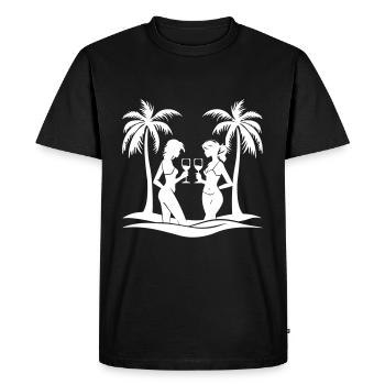 Palmiers Holiday Girls - T-shirt Premium bio Homme - noir - Devant - Nico (187cm)