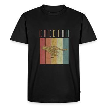 Cheetah désert animal gros chat - T-shirt Premium bio Homme - noir - Devant - Nico (187cm)
