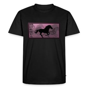 Horse horses riding equestrian pony western shirt - Men's Premium Organic T-Shirt - black - Front - Nico (187cm)