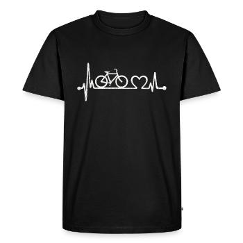 Vélo de course vélo de course vélo VTT BMX T-S - T-shirt Premium bio Homme - noir - Devant - Nico (187cm)