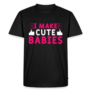 Je fais de mignons bébés - T-shirt Premium bio Homme - noir - Devant - Nico (187cm)