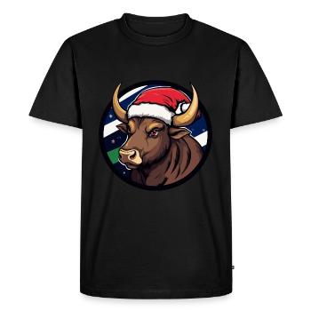 Noël Taureau Noël - T-shirt Premium bio Homme - noir - Devant - Nico (187cm)