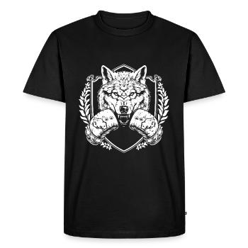 Loup Boxer Fighter - T-shirt Premium bio Homme - noir - Devant - Nico (187cm)