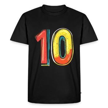 10 Numéro Coloré - T-shirt Premium bio Homme - noir - Devant - Nico (187cm)