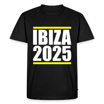 Ibiza 2025 - Men's Premium Organic T-Shirt - black - Front - Nico (187cm)