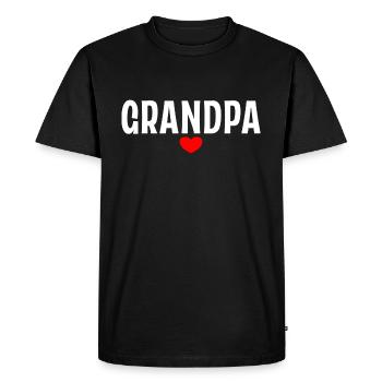 Grand-père, j’aime mon grand-père, cadeau pour grand-père - T-shirt Premium bio Homme - noir - Devant - Nico (187cm)