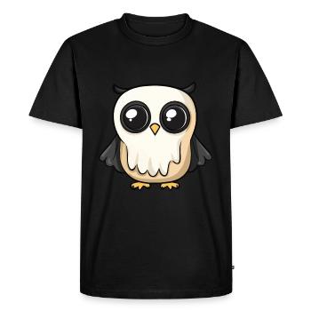 Owl Halloween Comic Ghost - Men's Premium Organic T-Shirt - black - Front - Nico (187cm)