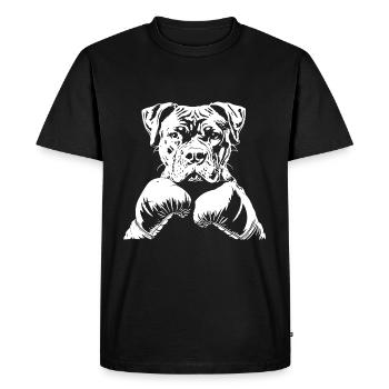 Chien Boxer Boxe MMA Arts Martiaux - T-shirt Premium bio Homme - noir - Devant - Nico (187cm)