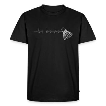 Badminton Heart Passion Gift Man Woman - Men's Premium Organic T-Shirt - black - Front - Nico (187cm)