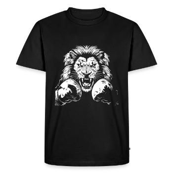 Lion Boxer Boxe MMA Arts Martiaux - T-shirt Premium bio Homme - noir - Devant - Nico (187cm)