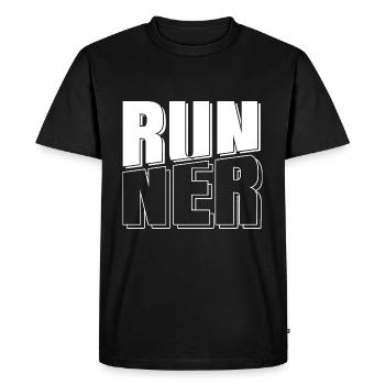 Runner Jogger Jogging Running Run - Men's Premium Organic T-Shirt - black - Front - Nico (187cm)