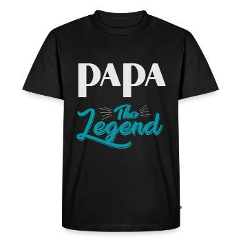 Papa The Legend - Men's Premium Organic T-Shirt - black - Front - Nico (187cm)