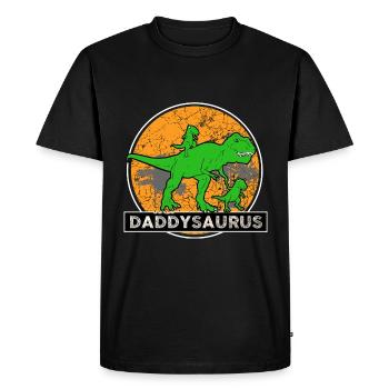 Daddysaurus Funny Gift For My Father - Men's Premium Organic T-Shirt - black - Front - Nico (187cm)