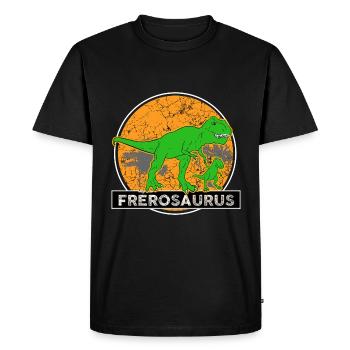 Frèrosaurus Mon Grand Frère Protecteur Dinosaure - T-shirt Premium bio Homme - noir - Devant - Nico (187cm)