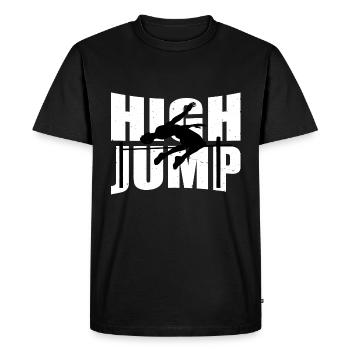Saut en hauteur 3 - T-shirt Premium bio Homme - noir - Devant - Nico (187cm)