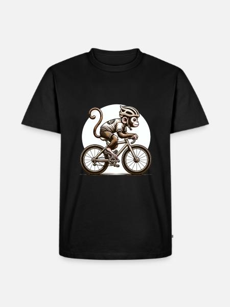 Cute Cyclist Monkey - Men's Premium Organic T-Shirt - black