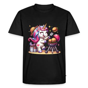 Licorne BBQ mignonne - T-shirt Premium bio Homme - noir - Devant - Nico (187cm)