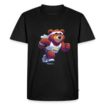 Ours marathonien mignon - T-shirt Premium bio Homme - noir - Devant - Nico (187cm)