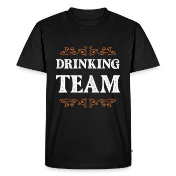 Drinking Crew - Men's Premium Organic T-Shirt - black - Front - Nico (187cm)