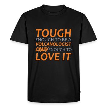 Volcanologist crazy Volcanology - Men's Premium Organic T-Shirt - black - Front - Nico (187cm)