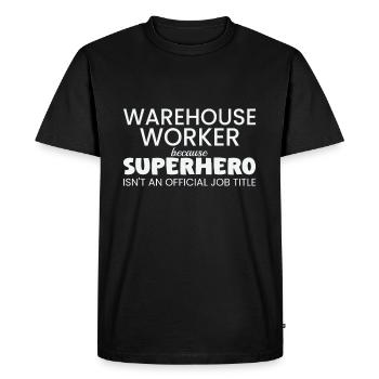 Warehouse Worker Superhero - Men's Premium Organic T-Shirt - black - Front - Nico (187cm)